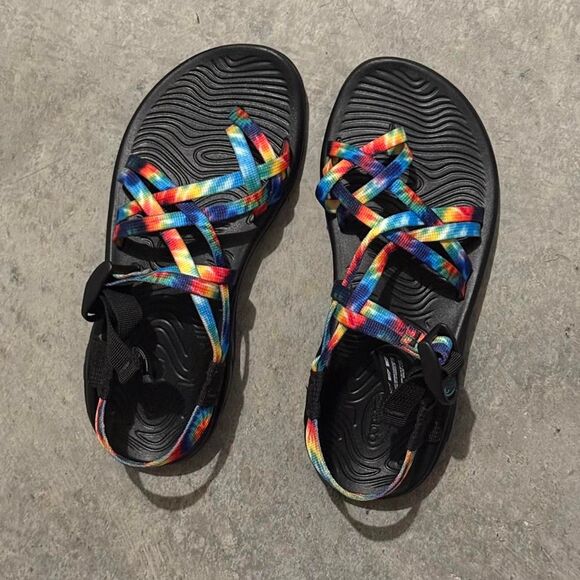 Chaco Z/Volv X2 Strappy Sandals - Rainbow Tie-dye | Like New | Size 7 - Picture 1 of 8